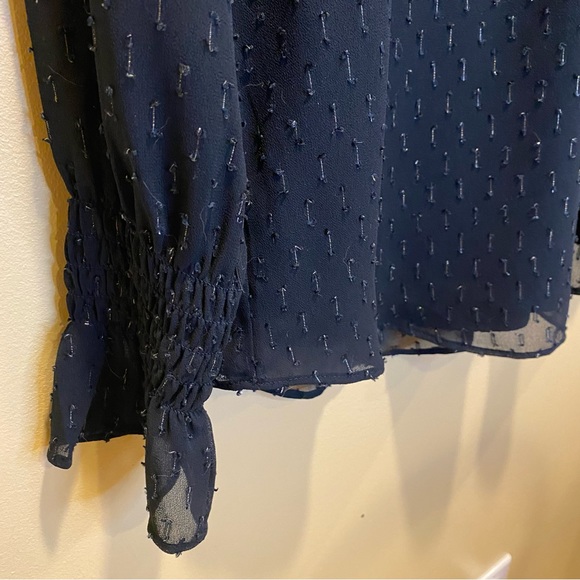 COPY - Ann Taylor Navy petite high neck long sleeve blouse S - Picture 9 of 10